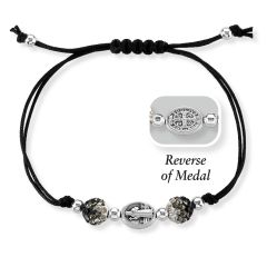 Saint Benedict Black Cord Bracelet