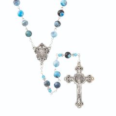 Miraculous Medal Blue Onyx Rosary