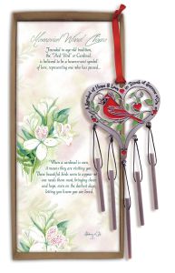 Cardinal Heart Memorial Wind Chime