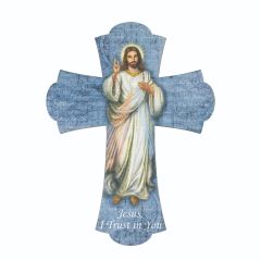 Divine Mercy Wood Wall Cross