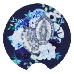 Floral Miraculous Medal Car Coaster Set