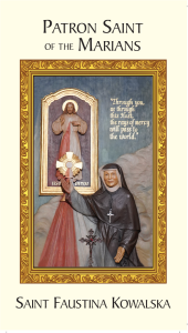 Patron Saint of the Marians: St. Faustina Kowalska Prayer Card