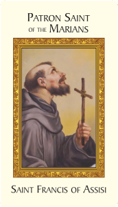 Patron Saint of the Marians: St. Francis of Assisi Prayer Card