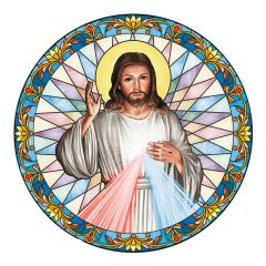 Divine Mercy Glass Static Decal