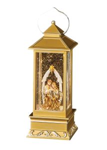 LED Gold Swirl Holy Family Lantern